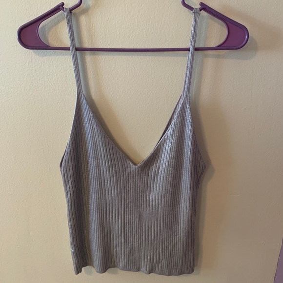 UO Silence + Noise Silver Spaghetti Strap Top-Lg - Picture 4 of 4